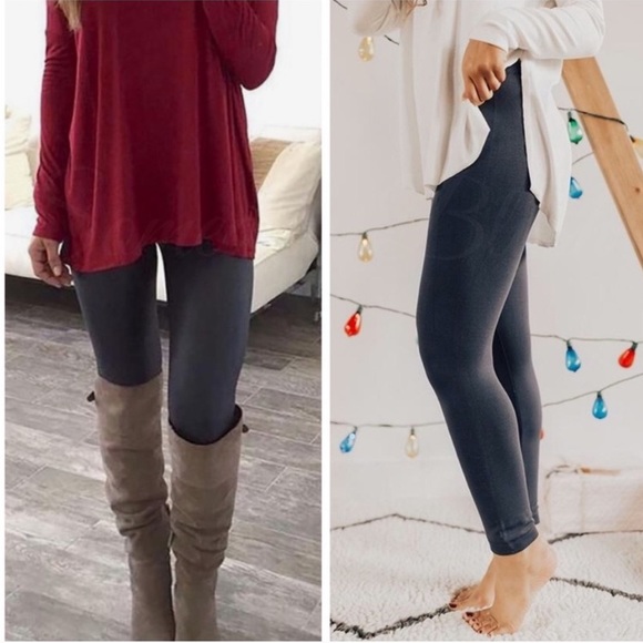 Cozy Charcoal Leggings, OS - Picture 3 of 3